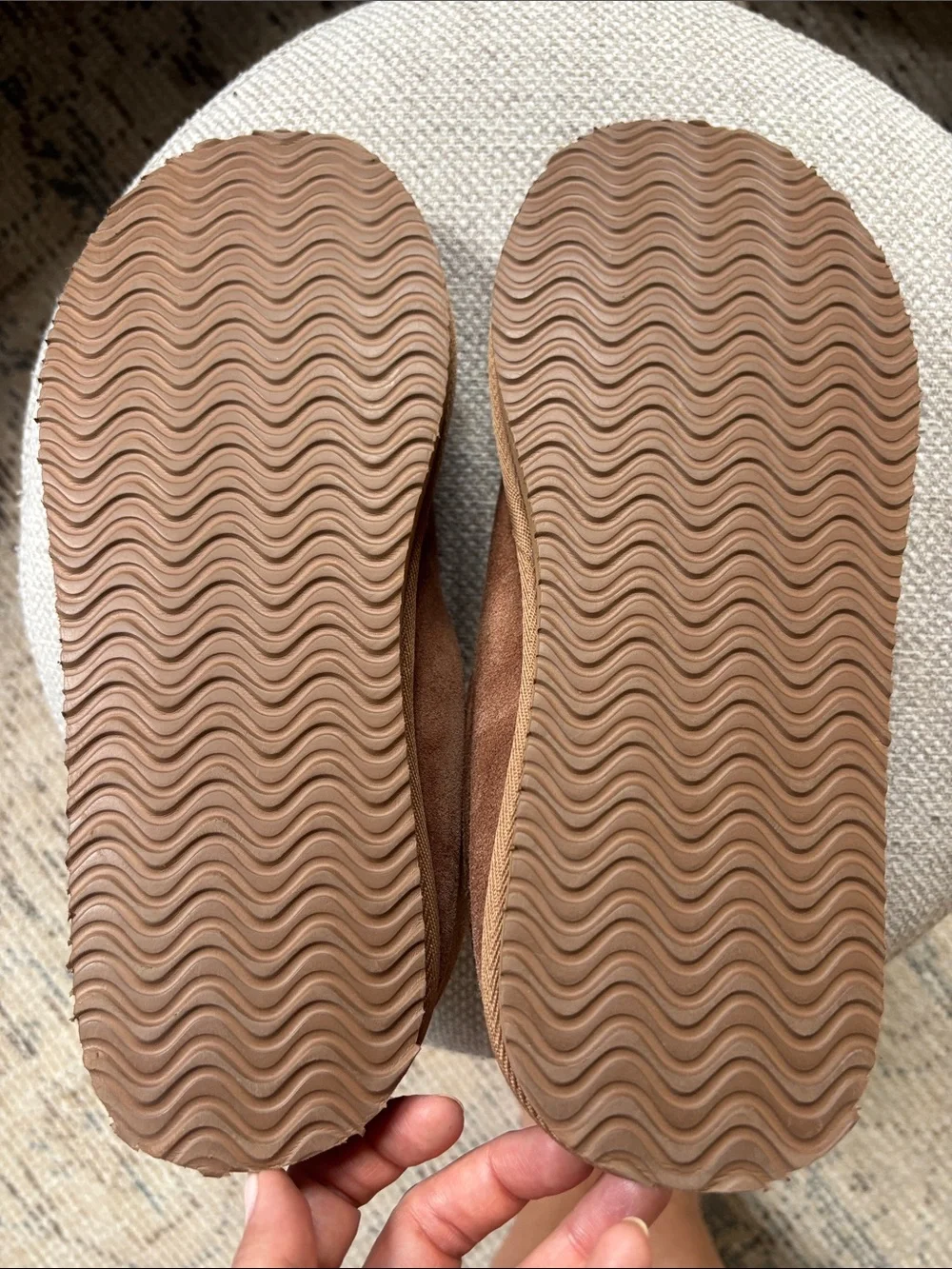 J. Crew Kids Brown Suede Faux-Fur Slip-On Slippers